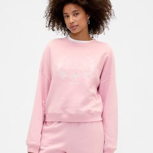 Oversized Wedge Gap Logo Sweatshirt-Pure Pink