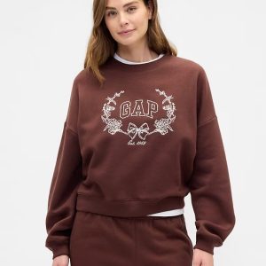 Oversized Wedge Gap Logo Sweatshirt-Chocolate Bar Brown