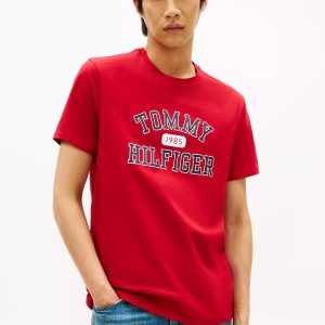 Tommy Varsity Logo T-Shirt-Medium Red