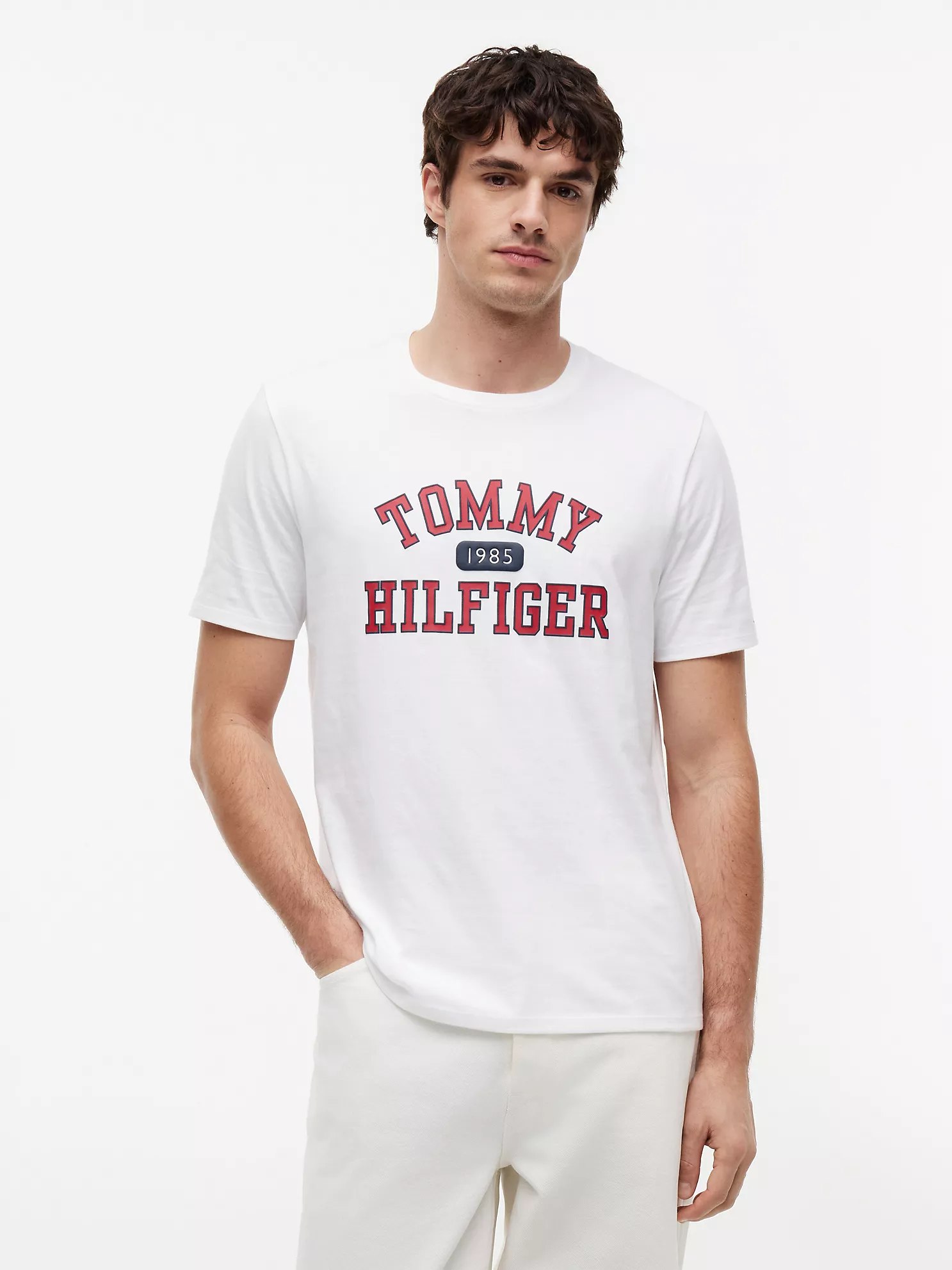 Tommy Varsity Logo T-Shirt-Optic White