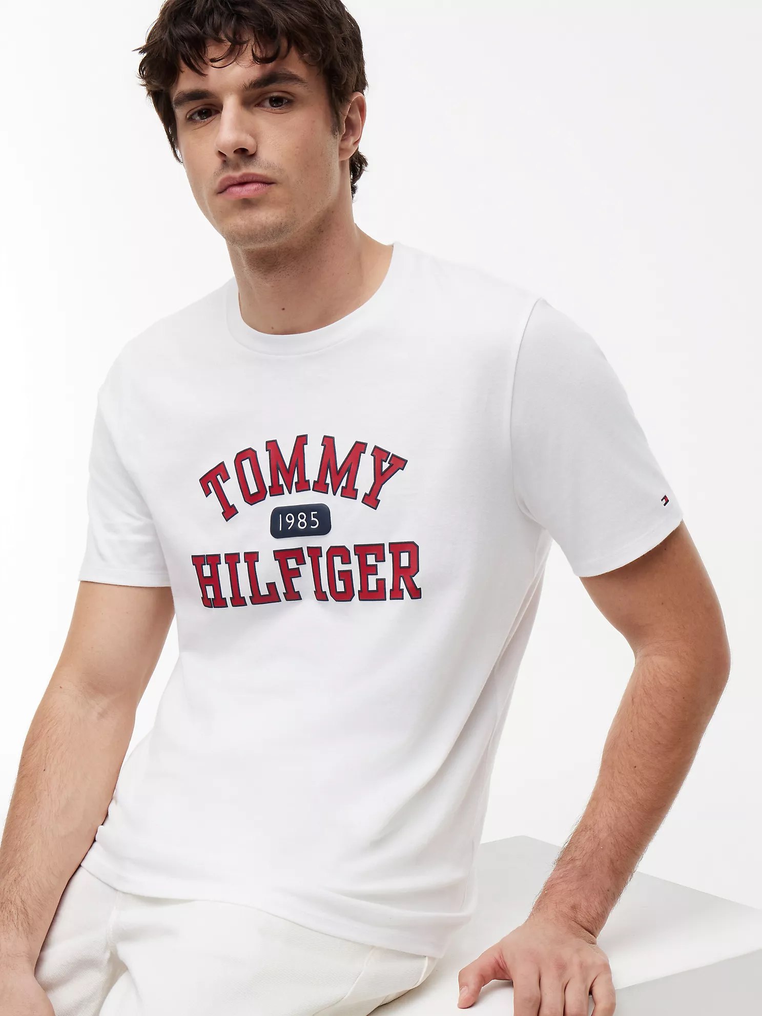 Tommy Varsity Logo T-Shirt-Optic White - Image 2