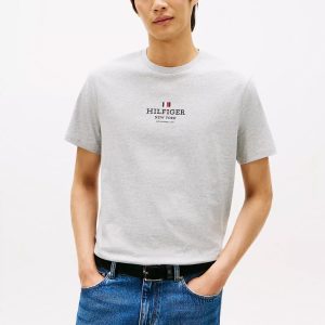 Hilfiger NY Logo T-Shirt-Grey Heather