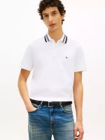 Regular Fit Jacquard Tipped Polo-White