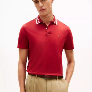 Regular Fit Jacquard Tipped Polo-Regatta Red