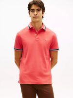 Regular Fit Tipped Wicking Polo- Vintage Red