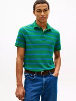 Regular Fit Stripe Wicking Polo-Nouveau Green