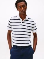 Regular Fit Stripe Wicking Polo-Fresh White Stripe