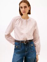 Collarless Poplin Shirt-Tawny Rose