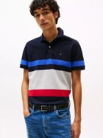 Regular Fit Block Stripe Polo-Navy Colorblock