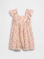 babyGap Linen-Blend Romper-French Pink Floral
