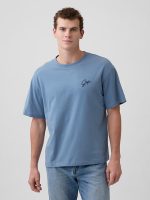 Vintage Soft Boxy Gap Logo T-Shirt-Bainbridge Blue