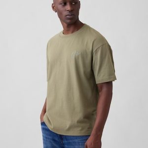 Vintage Soft Boxy Gap Logo T-Shirt-Temporal Olive