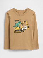 babyGap Graphic T-Shirt-Mojave Brown Tractor Dinosaur