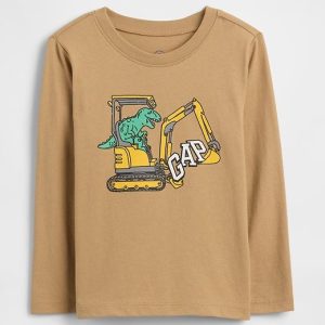 babyGap Graphic T-Shirt-Mojave Brown Tractor Dinosaur