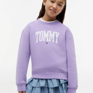 Kids' Tommy Logo Sweatshirt-Violet Viola