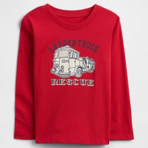 babyGap Graphic T-Shirt-Modern Red Firetruck