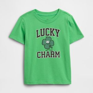 babyGap Graphic T-Shirt-Poison Green Lucky Charm St Patricks Day