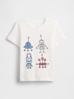 babyGap Graphic T-Shirt-New Off White Robots