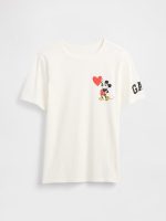 GapKids × Disney Mickey Mouse Graphic T-Shirt-Disney Heart Logo White