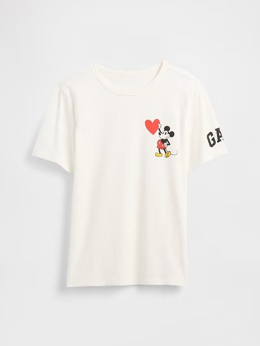 GapKids × Disney Mickey Mouse Graphic T-Shirt-Disney Heart Logo White