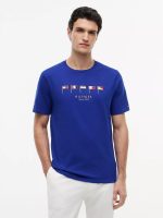 Embroidered Nautical Flag T-Shirt-Wedge Blue