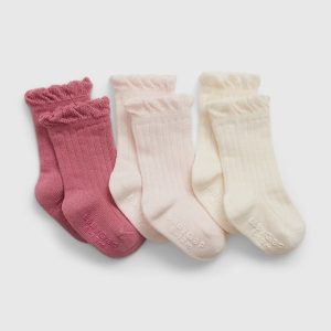 Baby First Favorites Crew Socks (3-Pack)-Barely Pink