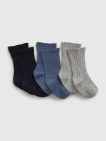 Baby First Favorites Crew Socks (3-Pack)-Bainbridge Blue