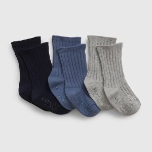 Baby First Favorites Crew Socks (3-Pack)-Bainbridge Blue