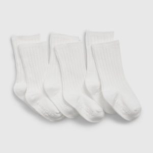 Baby First Favorites Crew Socks (3-Pack)-Optic White