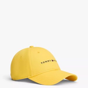 Embroidered Tommy Logo Baseball Cap-Marigold Yellow