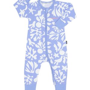READYSTOCK Zip Wondersuit - Floral Coral Drift Light Blue #BZBVA_L9C