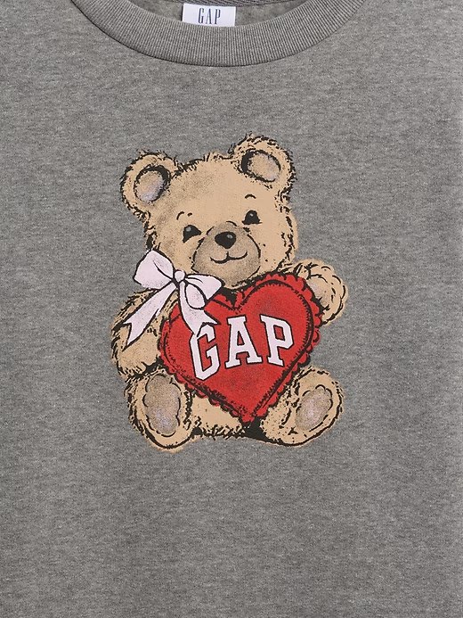 Kids Gap Graphic Sweatshirt-Dark Gray Bear Print - Image 2