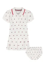 Heart Polo Dress & Bloomers-White