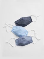 READYSTOCK Kids Contour Mask with Filter Pocket (3-Pack) - Blue Chambray