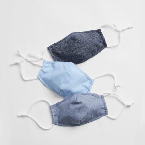 READYSTOCK Kids Contour Mask with Filter Pocket (3-Pack) - Blue Chambray