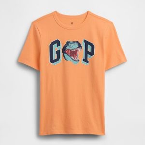 Kids Graphic T-Shirt-Dino Orange