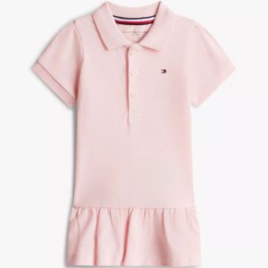 Babies' Stretch Pique Polo Dress-Precious Pink