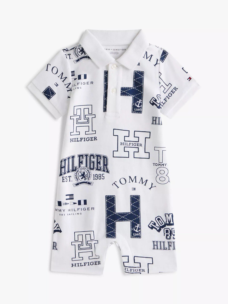Babies' Allover Logo Coverall-Th Optic White