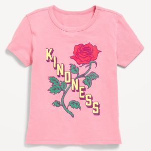 Short-Sleeve Graphic T-Shirt for Girls-Pressed Flower