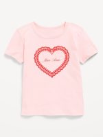 Short-Sleeve Graphic T-Shirt for Girls-Pink Sky
