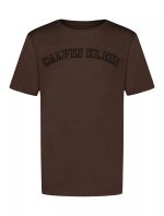 Boys Stencil Logo Crewneck Tee-Brown