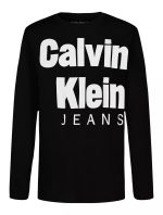 Boys Bold CKJ Logo Long Sleeve Tee-Black