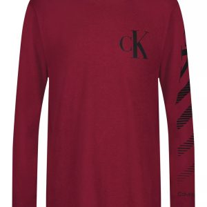 Boys Monogram Gradient Stripe Long Sleeve Tee-Red