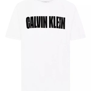 Boys All Caps CK Logo Crewneck Tee-White