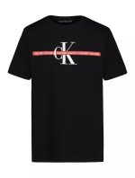 Boys Monologo Stripe Crewneck Tee-Black