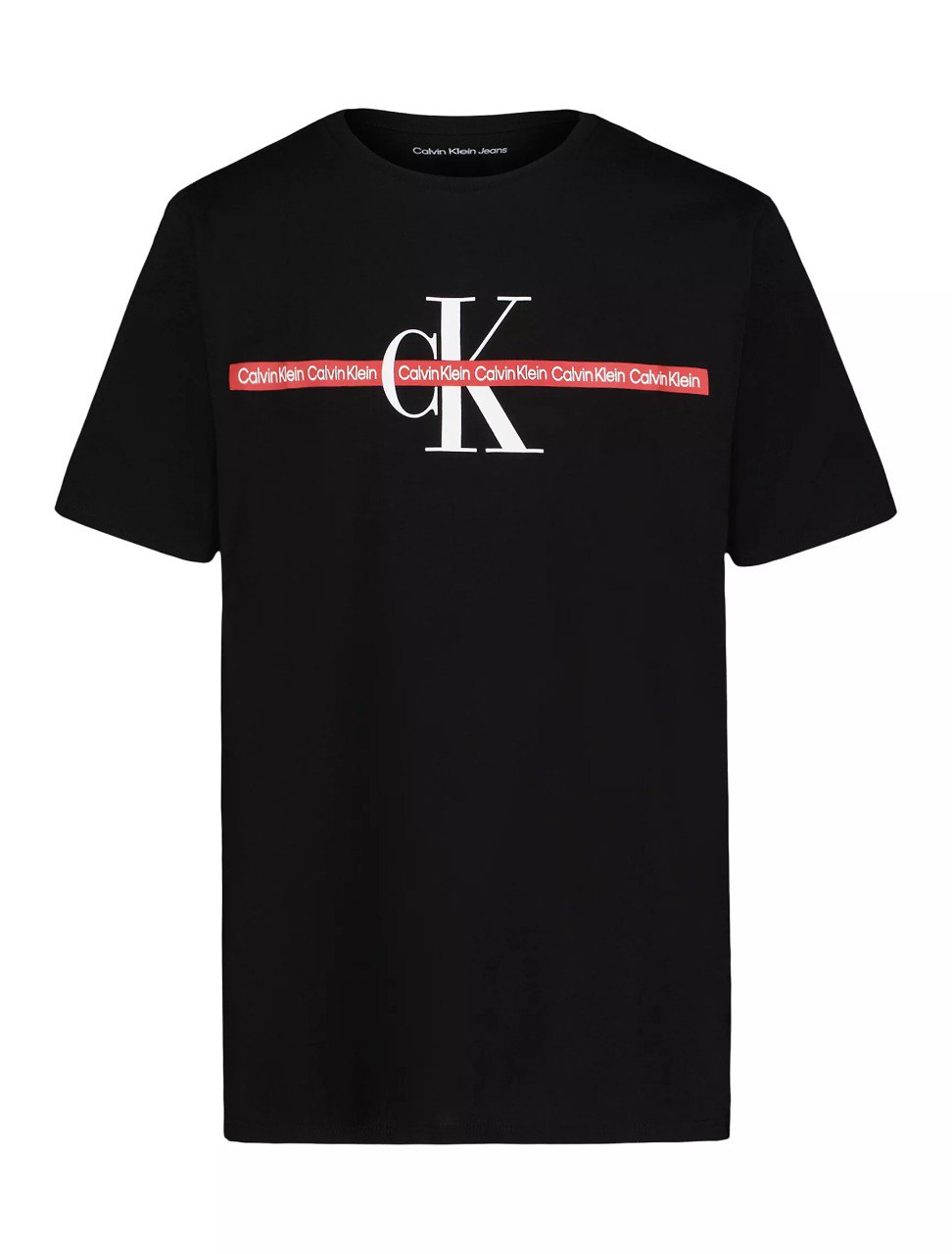 Boys Monologo Stripe Crewneck Tee-Black