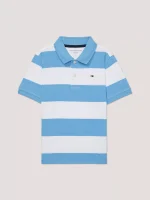 Kids' Rugby Stripe Polo-Bright Sea Blue