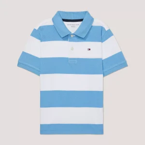 Kids' Rugby Stripe Polo-Bright Sea Blue