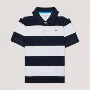 Kids' Rugby Stripe Polo-Navy