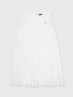 Kids' Sleeveless Embroidered Tiered Dress-Optic White TH